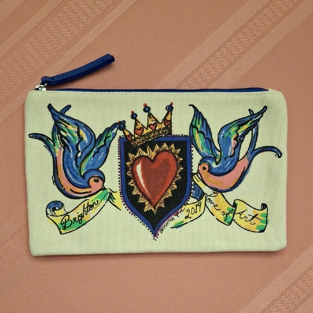 Brighton Love of Art Canvas Zippered Pouch Bag
